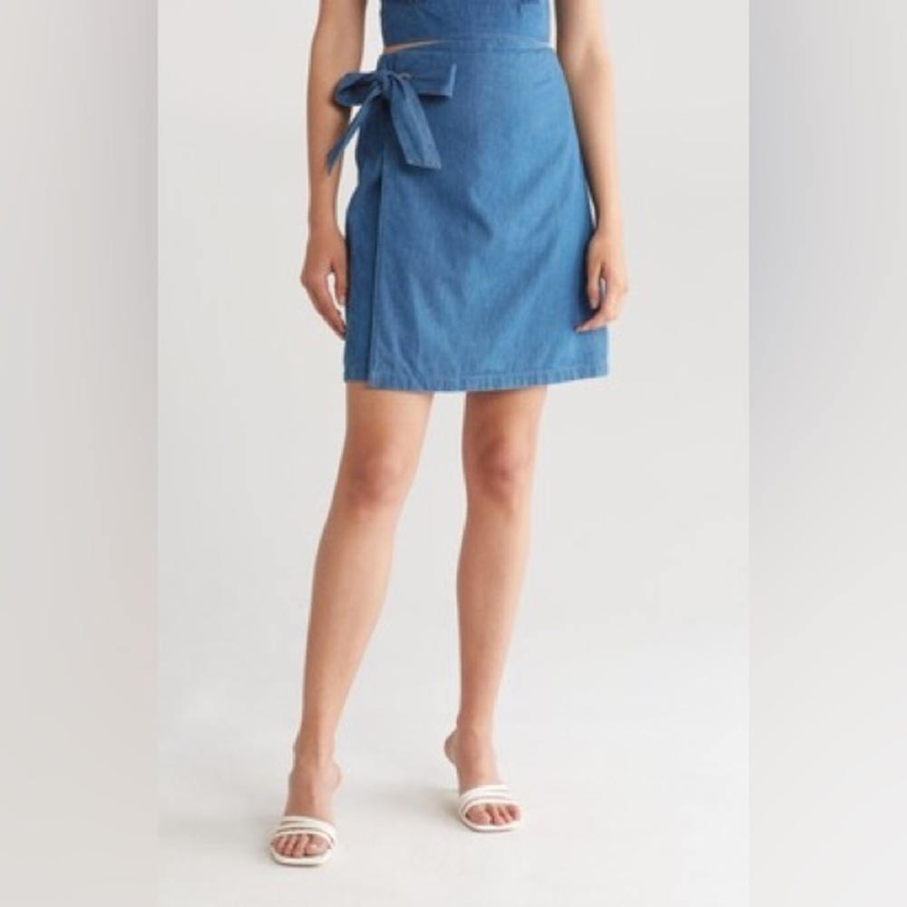 NWT Area Stars Ronnie Wrap Chambray Skirt – Blue, Size XS (0-2)